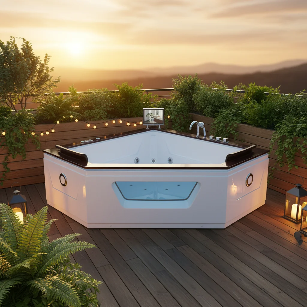 

Modern Style Freestanding Whirlpool Hydro Therapy Massage Bathtub Indoor Home Spa Bath With Drainage Water Faucet Luxury massage