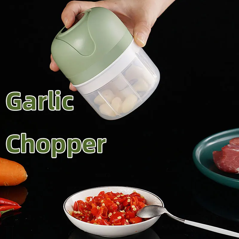 

250ml USB Mini Electric Garlic Chopper,Wireless Meat Grinder, Ginger Chili Pepper Masher Machine,Kitchen Vegetable Crusher