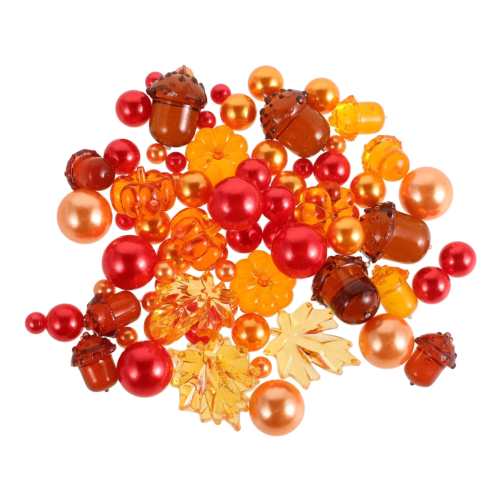 

1 Set Of Pumpkin Maple Leaf Decorations, Fall Vase Fillers For Centerpieces, Thanksgiving Table Decor, Floating Beads For