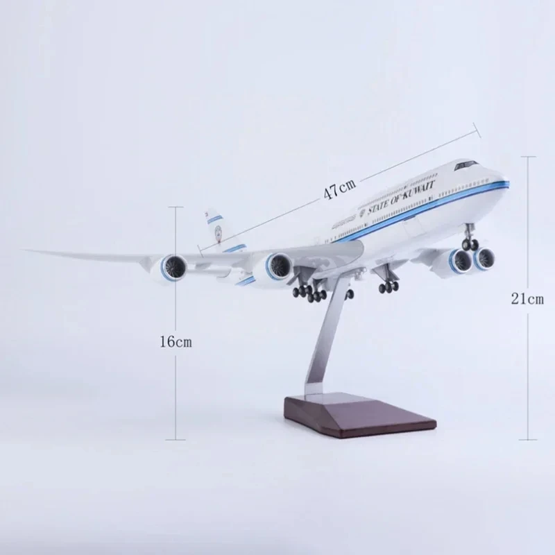 47CM 1:150 Scale Boeing 747 Kuwait Airways Aircraft Model Die-casting Machine Souvenir Decoration Collected Gift By Aviation