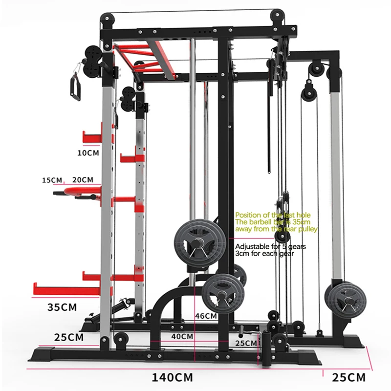 Smith Machine for Whole Body Muscle Exercise, Multi-Functional Gym, Comprehensive Training, Fitness Equipment