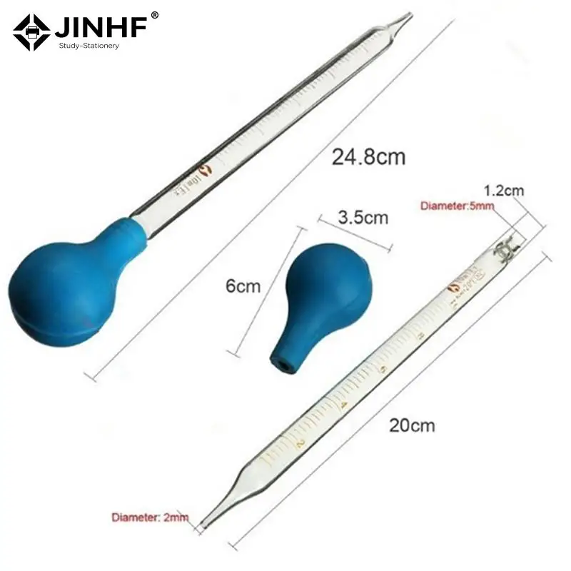 10ml Transparent Rubber Head Glass Dropper Glass Pipette Lab Dropper Pipet With Scale For Lab Experiment Supplies