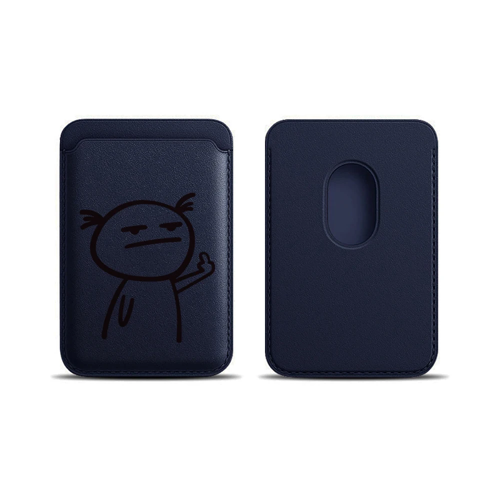 Stick Figures Leder-Kartenetui Handyhülle Kartenhalter für Magnetische Hülle Geeignet für alle iPhone Magsafe Karten-Handy-Rückseiten-Taschen – Detail 15