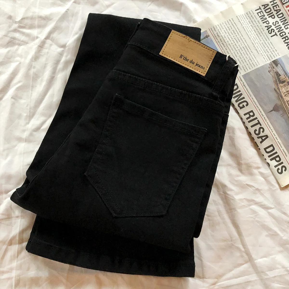 

Bootcut Jeans Women Plus Size Casual Simple Slim Western Trendy Holiday Straight Spring Elegant Washed Black Classic Korean Vibe