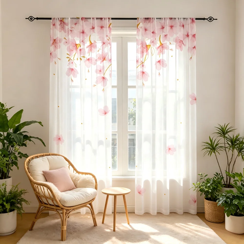 2 rideaux transparents à impri - Curtain Sheer Voile avis et prix