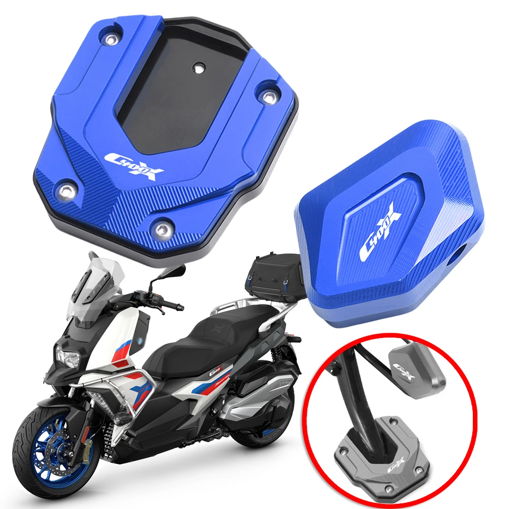 

Motorcycle CNC Foot Side Stand Pad Enlarger Support Kickstand Column Auxiliary Expand Broaden Fit For BMW C400GT C400X 2019-2023