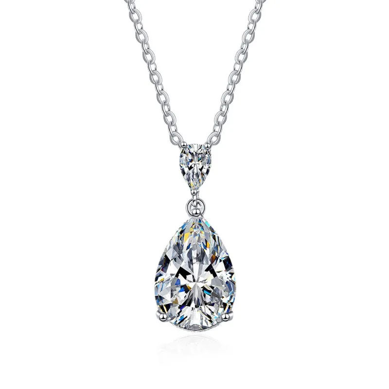 925 Sterling Silver 5A Zircon Necklaces Pendant for Women New Trendy Shine Geometric Collar Fashion Evening Party Jewelry Gifts