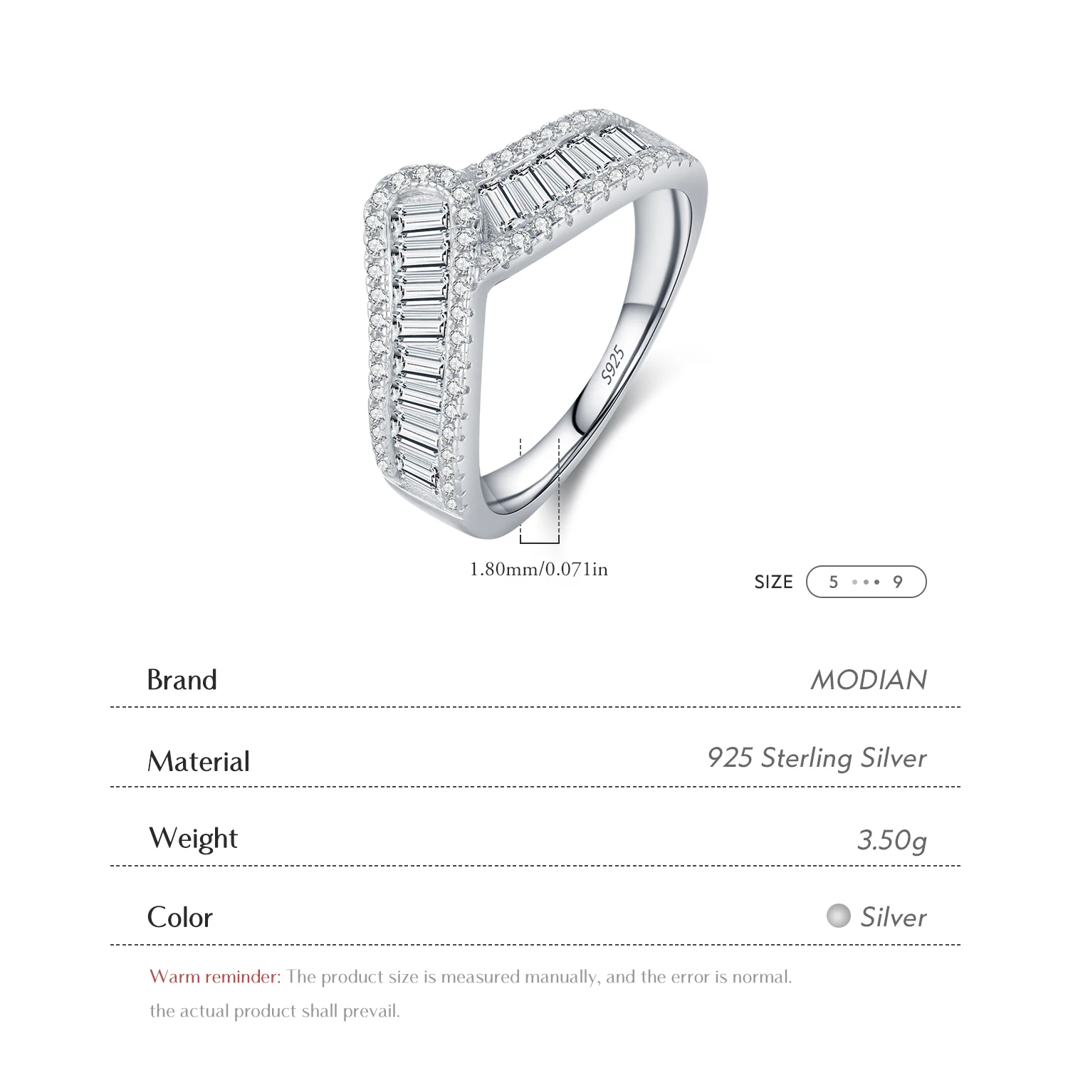 MODIAN 925 Sterling Silver Sparkling Arrow Pave Setting CZ Eternity Band Rings For Women Wedding Engagement Statement Jewelry