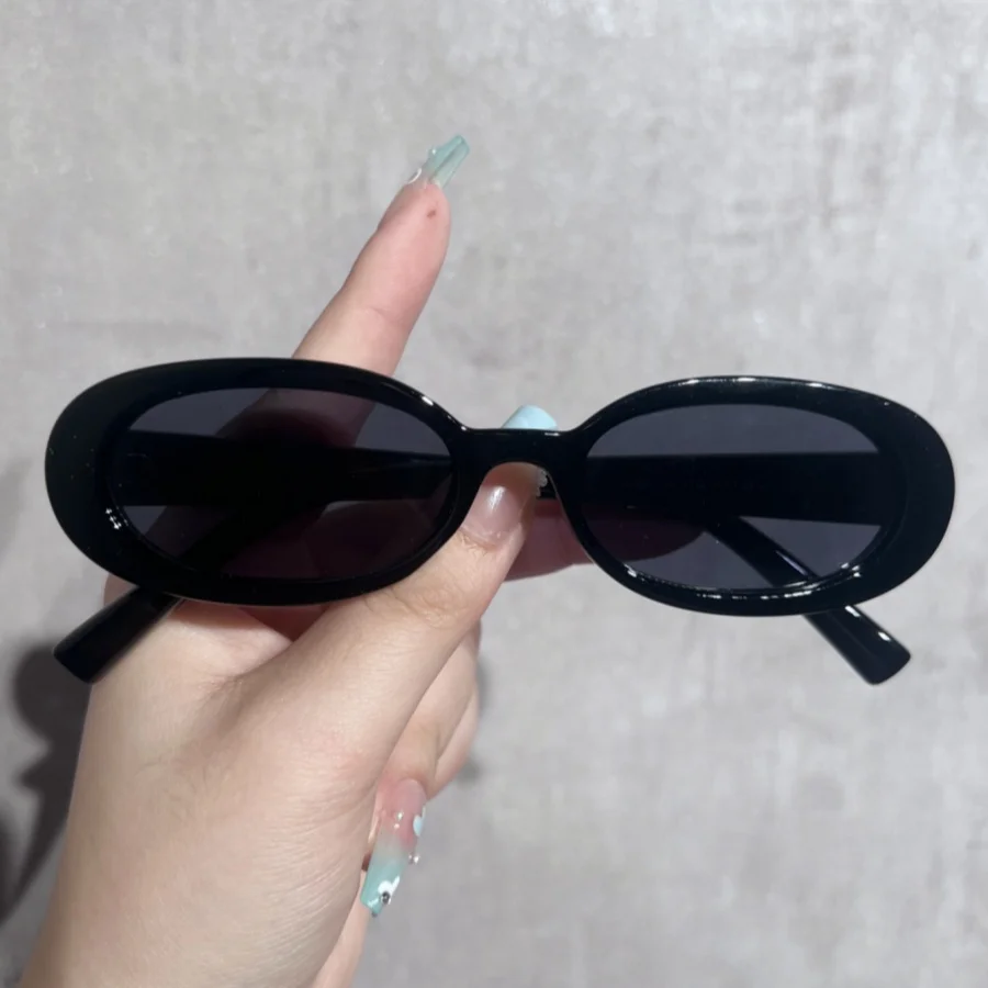 1Pc Women's Fashion Glasses New Retro Small Narrow Frame Oval Dopamine Personality Trendy Street Style Christmas Gift Daily Part image 3