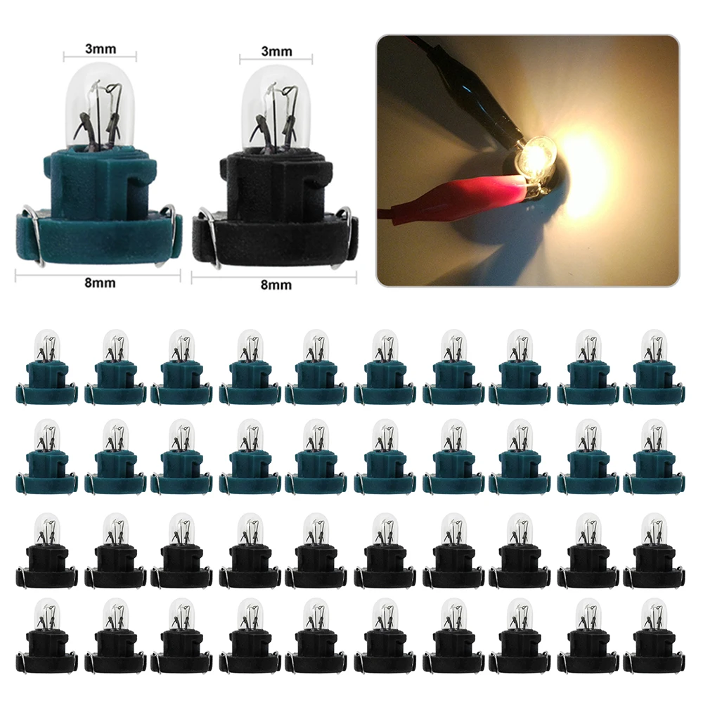 10/20pcs T3 12V 1.2W Light Bulbs Car Interior Instrument Light Bulbs Automobile Motorcycle Dashboard Lamp Car Accessories