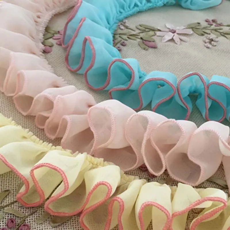 20 ярдов 3D снежная марля плиссированное кружево DIY одежда головные уборы платье подол ретро шитье кружевная бейка аксессуары шириной 5 см