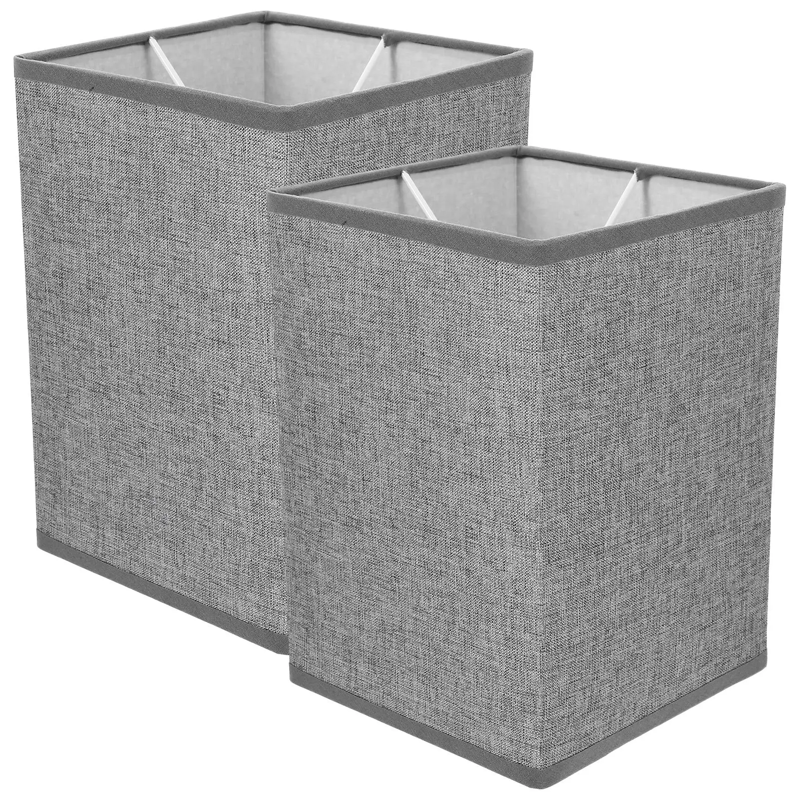 

2 Pcs Square Lampshade Linen Fabric Table Lamp Cover Gray Home Office Study Bedroom Decor Dust Proof Soft Light