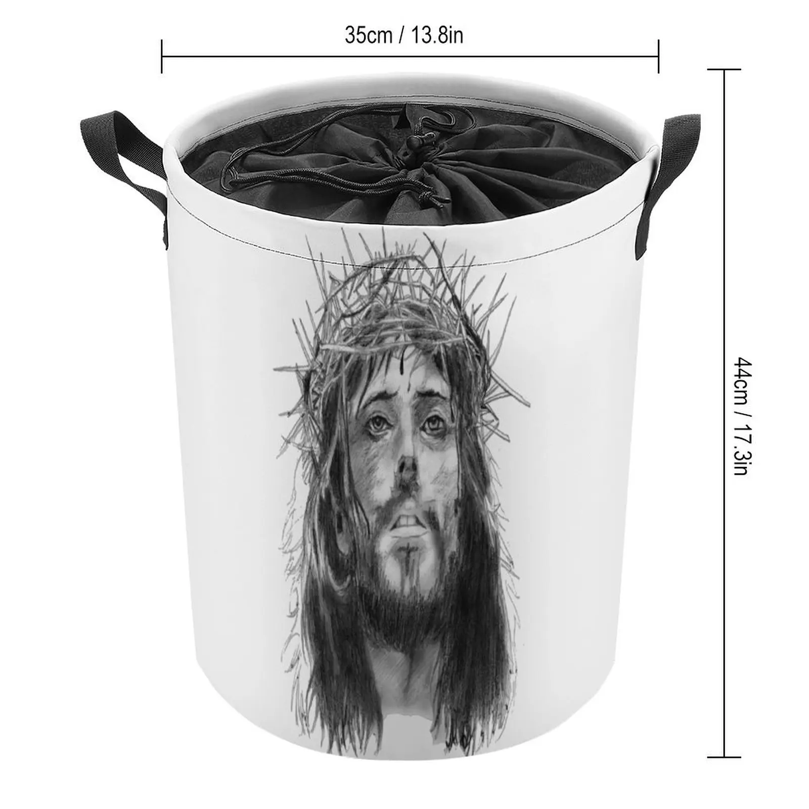 Jesus Christ Unisex Crewneck Sweatshirt Spreadshirt Tie Up Your Dirty Pocket Graphic Cool Laundry Basket Handle on Both Sides Ca image 2