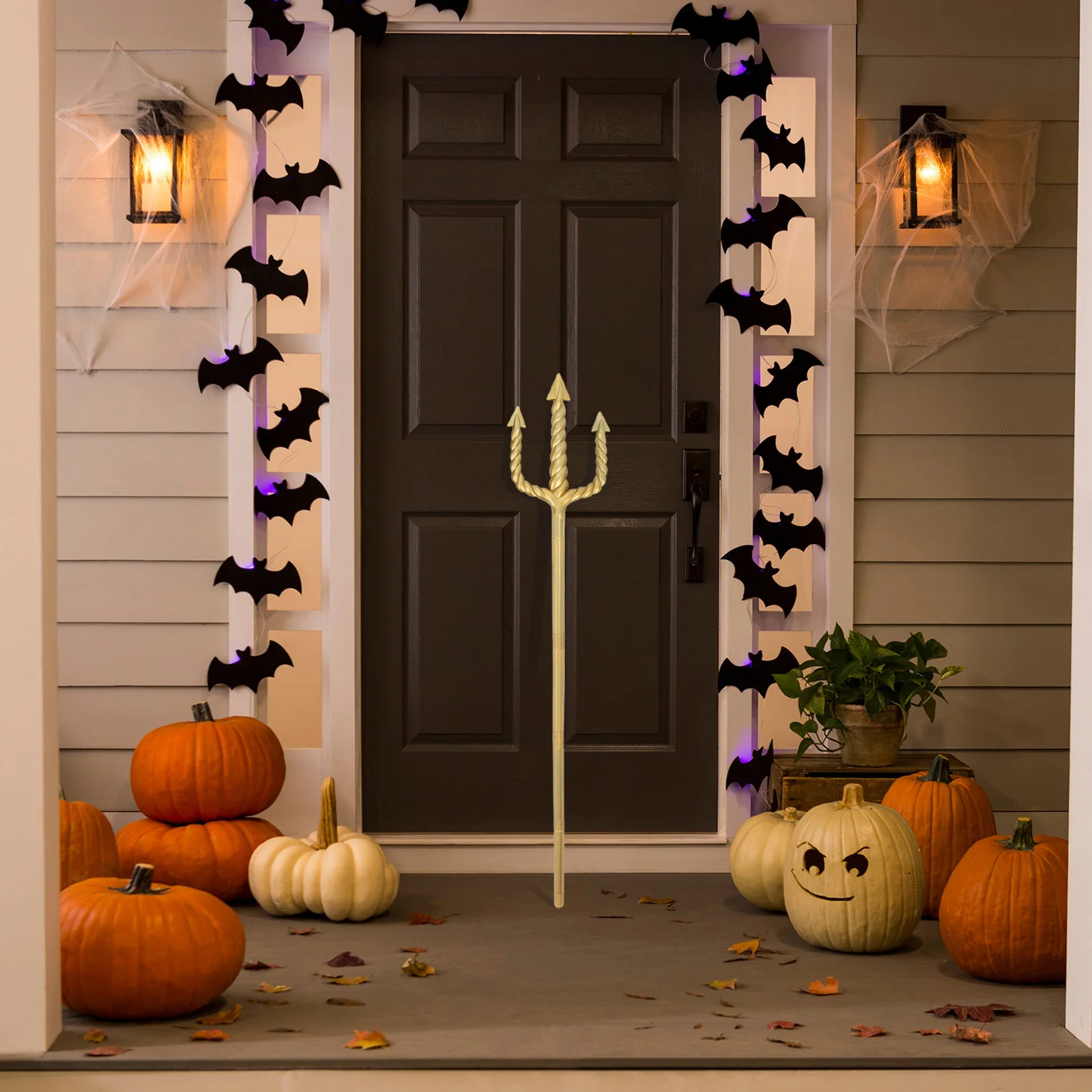 

Style Plastic Trident Prop Halloween Devil Pitch Fork Costume Accessories Demon Cosplay Party Decoration Lightweight
