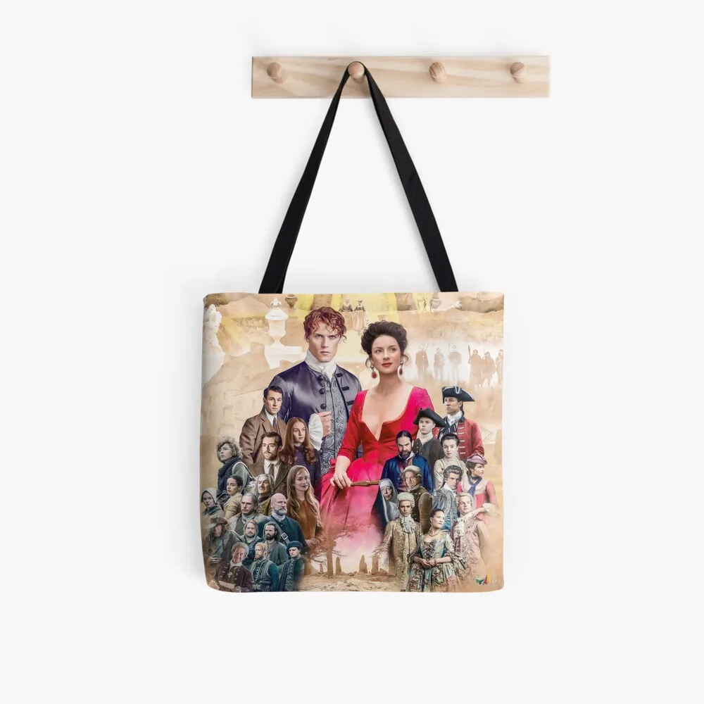 Women Shopper bag Outlander couple Printed Bag Harajuku Shopping Canvas Shopper Bag girl handbag Tote Shoulder Lady Bag