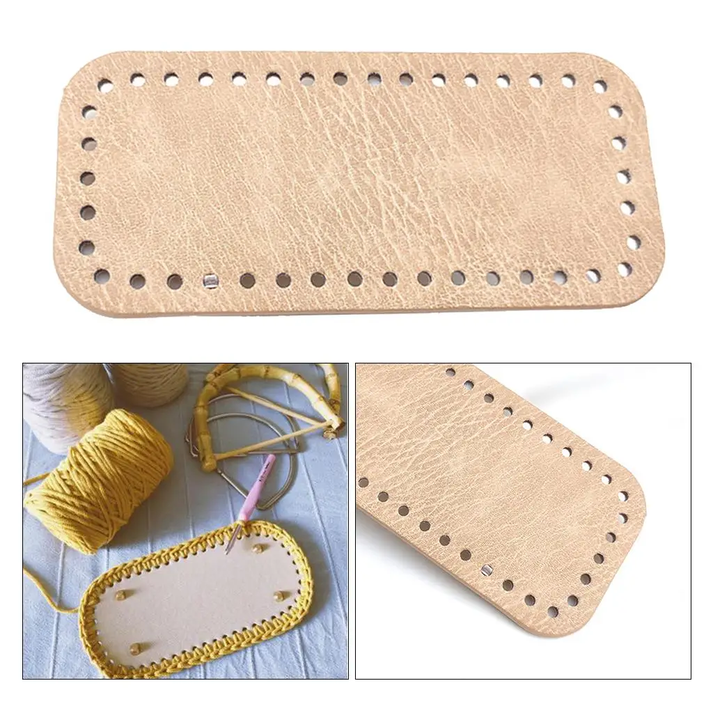 DIY Knitting Crochet PU Leather Bag Bottom Shaper with Pre-drilled Holes Handbag Purse Base Shaper DIY Bag Accessories