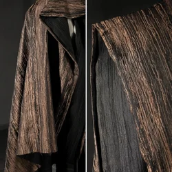 Tree Bark Pattern Jacquard Fabric Brown Texture Three Dimensional Creative Clothing Jacket Bag Reconstruction Designer Fabrics
