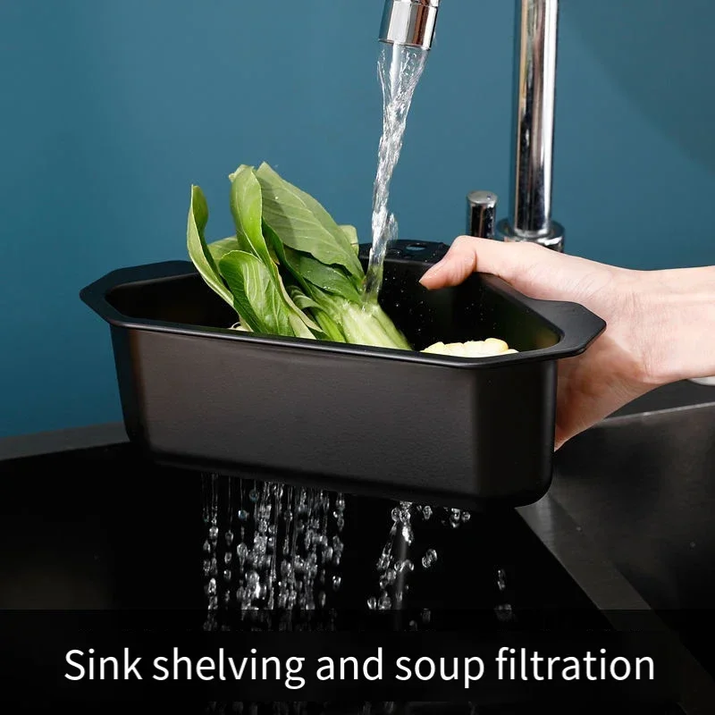 Triangle Drain Basket Kitchen Sink Drain Basket Stainless Steel Basket Colanders Food Vegetables Filter Storage Basket Organizer