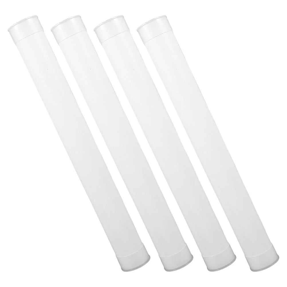 4 個のプラスチックラウンドチューブキャップ付きストレートコンテナ郵送用チューブドキュメントホルダーボックスメーラー配送ケースポスター