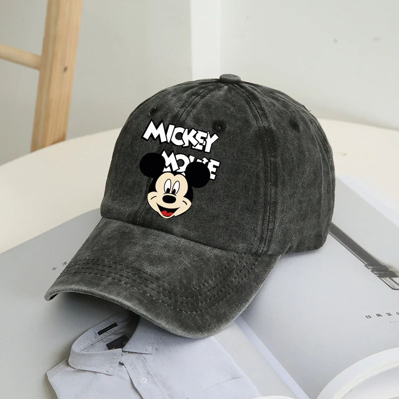 Mickey Minnie Mouse Cap Wash Distressed Soft Hat Cartoon Men & Women Hip Hop Hats Pure Cotton Breathable Couple Riding Hood Gift