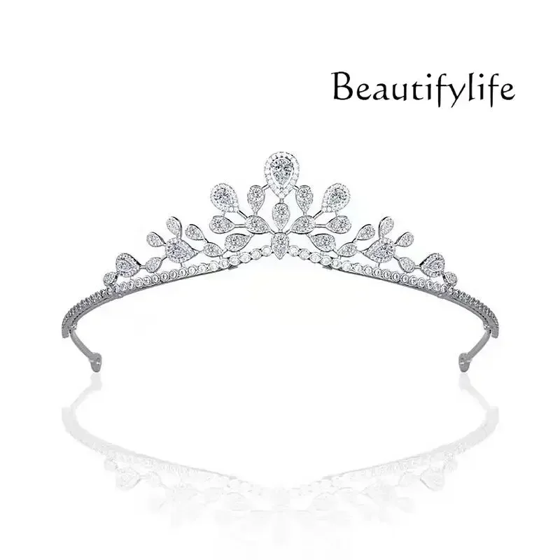 Diamond-encrusted wedding headgear niche design high-end crown jewelry