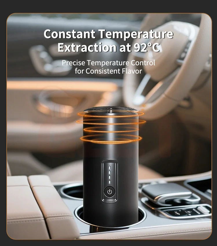 Portable Semi-automatic Stainless Steel Espresso Machine 15 Bar Pressure Home Office Outdoor Usb Battery Powered Coffee Maker
