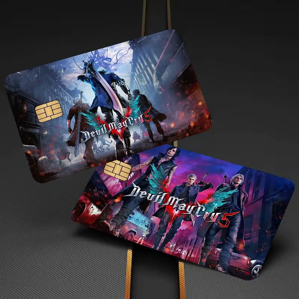 Game D-Devils May C-Cry Anime Spend or Save Funny Shell On Off Ultra Thin No Fade Sticker Skin Cover Film for Debit Credit Card