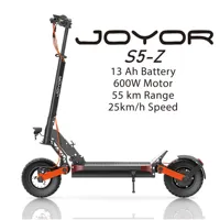 JOYOR S5-Z Electric Scooter 600W Motor 48V 13Ah Battery 25km/h Speed 55km Range 10'' Tires Foldable Adult E-Scooters