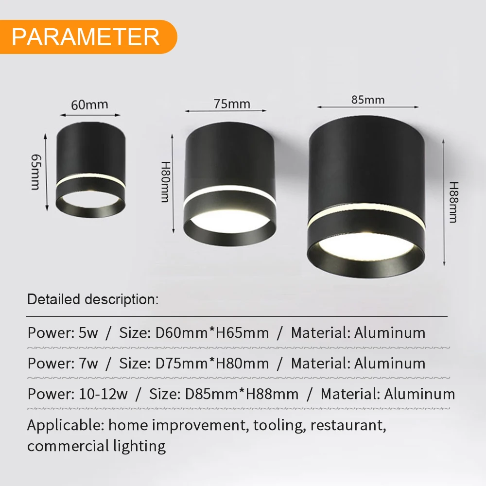 LED Recessed Downlight Frame GU10 MR16 Housing Surfaced Mounted Macaroon Led Ceiling Lamp Dimmable Corridor Light 12W 9W 5W