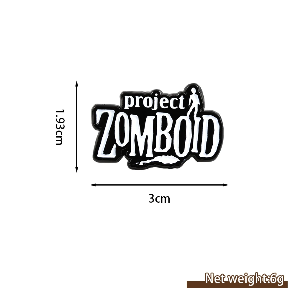 P-Project Zomboid Spiel-Logo-Brosche, Horror-Spiel-Anstecknadel für Gamer, Fans, Sammler, Zombie-Survival-Deko – Detail 2