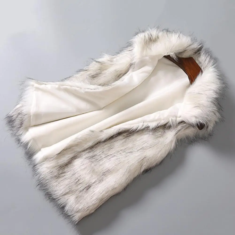 Faux Fur Vest Stand Collar Sleeveless Thickened Thermal Warm Women Vest Autumn Winter Fluffy Vest Coat Windproof Lady Waistcoat