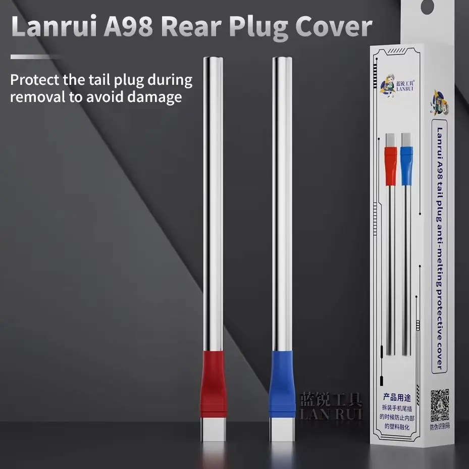 Lanrui A98 Rear Plug Cover, Stainless Steel Heat Guard Locks the Tail Plug Solid During Hot-Air Rework, No Melt, No Warp, No Red
