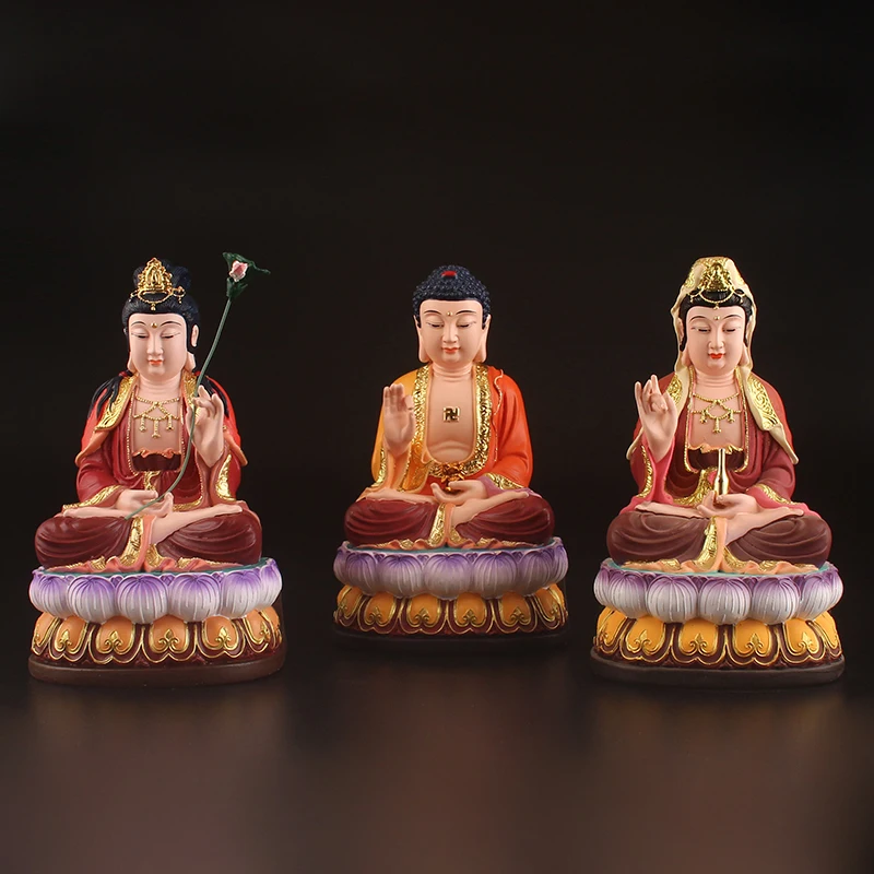 

Amitabha Western Three Sacred Statues Statue Avalokiteshvara Bodhisattva Kizo King Maitreya Pharmacist Character Craft Buddha