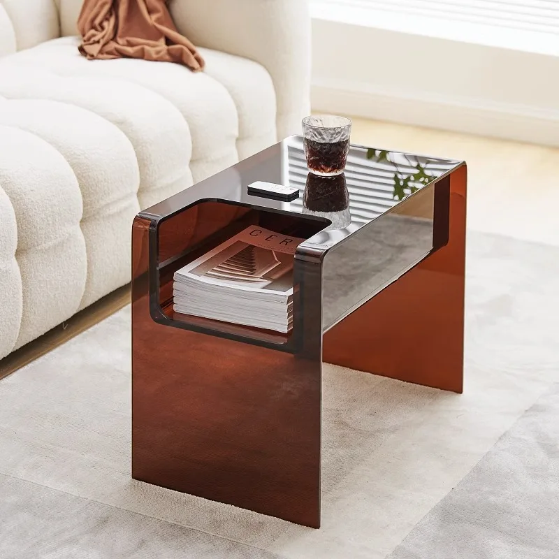 

Modern acrylic side table, designer sofa side cabinet, bedside table, household small unit corner table