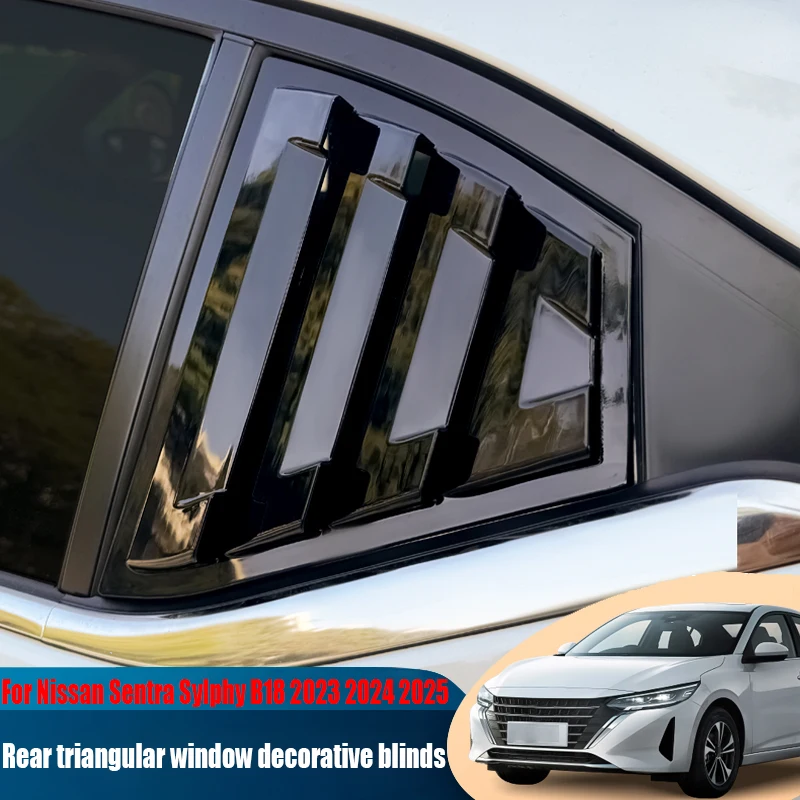 Rear triangular window decoration louver car exterior decoration modification parts For Nissan Sentra Sylphy B18 2023 2024 2025