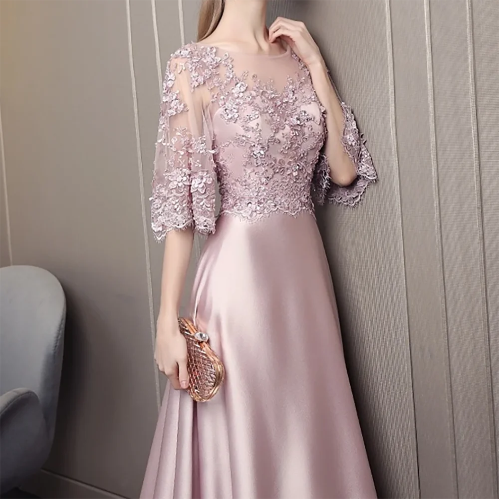 Klassische O-Ausschnitt-Applikationen, Spitze, A-Linie, Brautkleider für die Brautmutter, individuelle Brautkleider