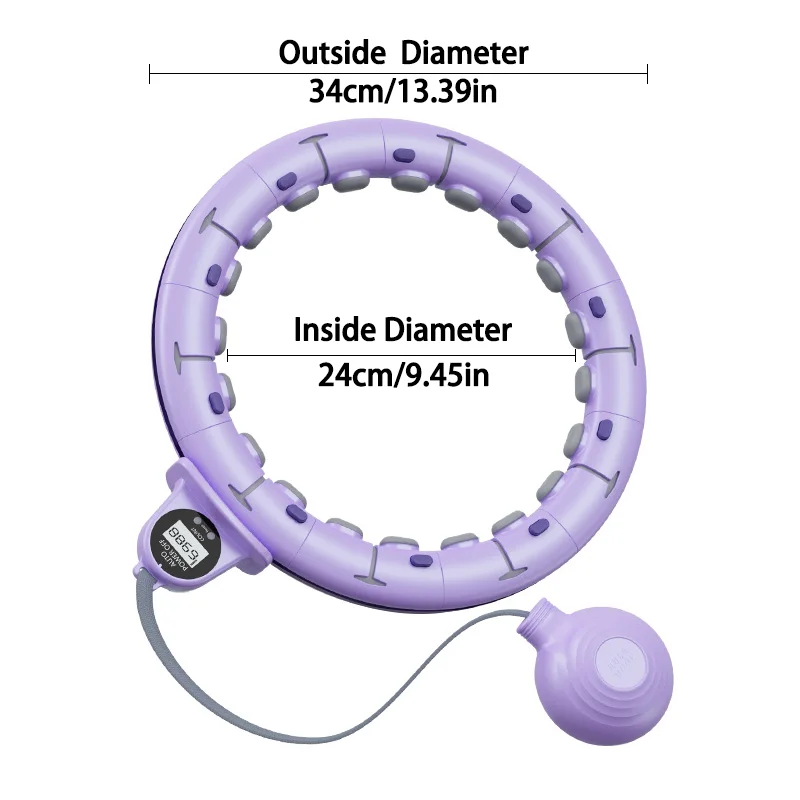 Portable Weighted Exercise Circle Hoops Weight Loss Smart Exercise 2in1 Adjustable with Detachable Knots Sport Fitness Equipment