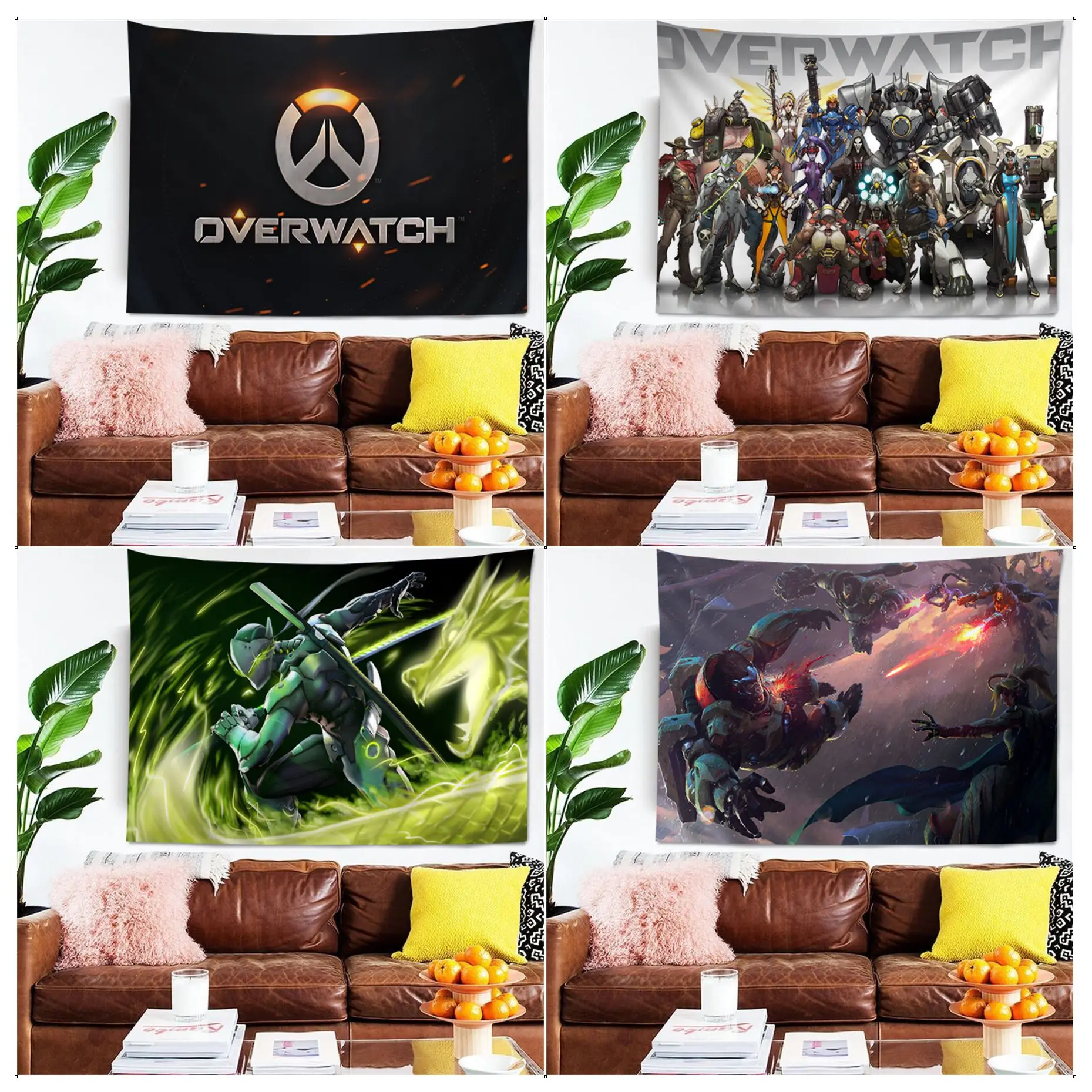 

O-Overwatch Tapestry Tapestry Art Printing Indian Buddha Wall Decoration Witchcraft Bohemian Hippie INS Home Decor