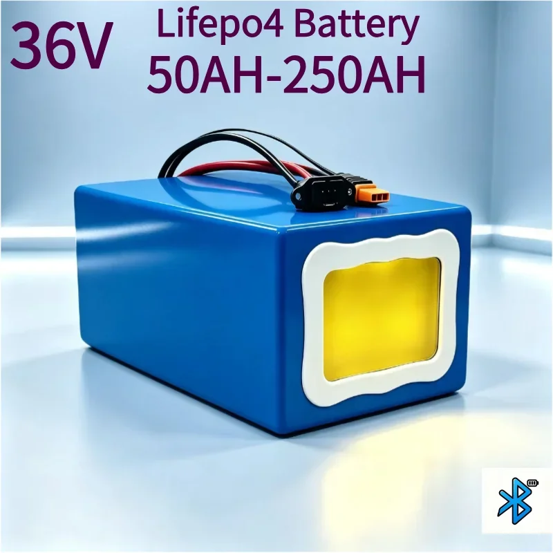 36V LiFePO4 Rechargeable Battery 50Ah-250Ah Built-In BMS Protection 3000W Power For Golf Cart RV Off-Grid Solar Equipment