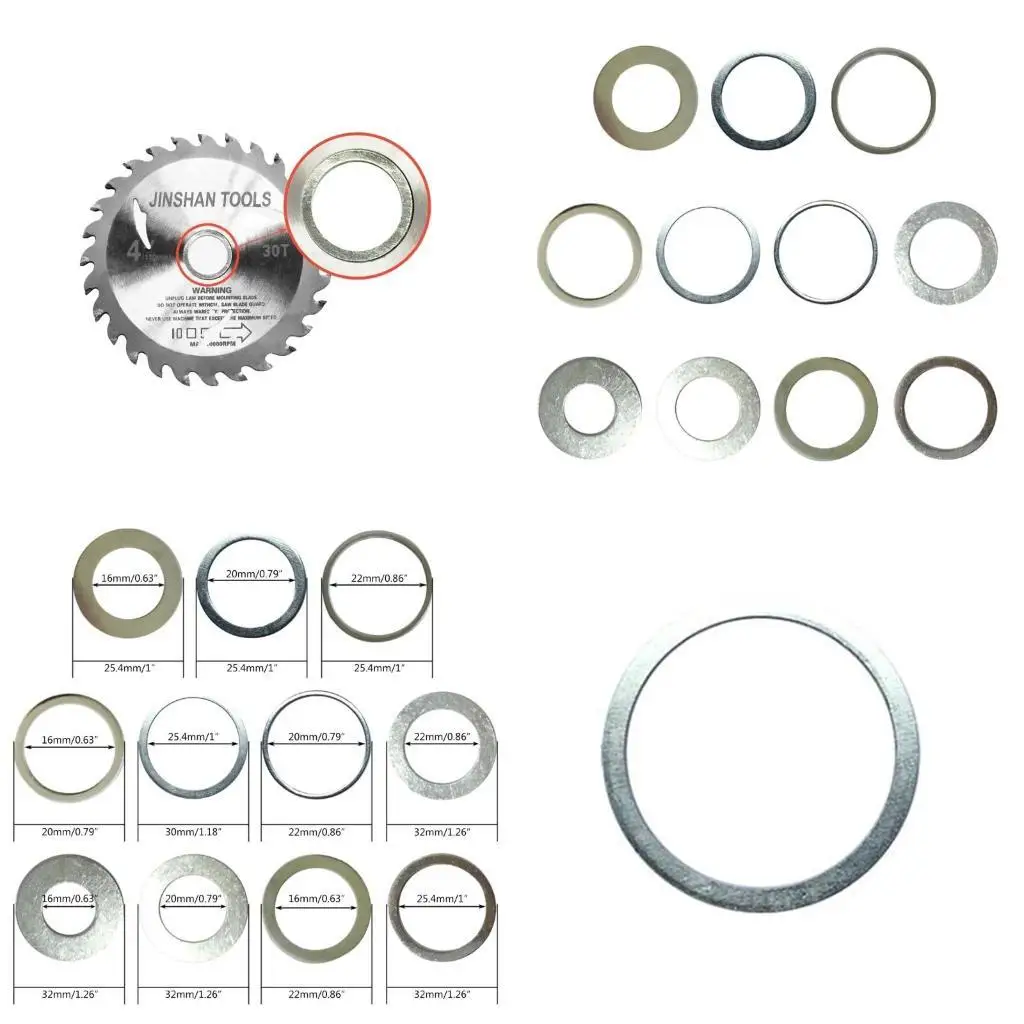 

652F 20/22/25.4/30/32mm Circular Blade Reducing Rings Conversion Ring Cut 11Pcs