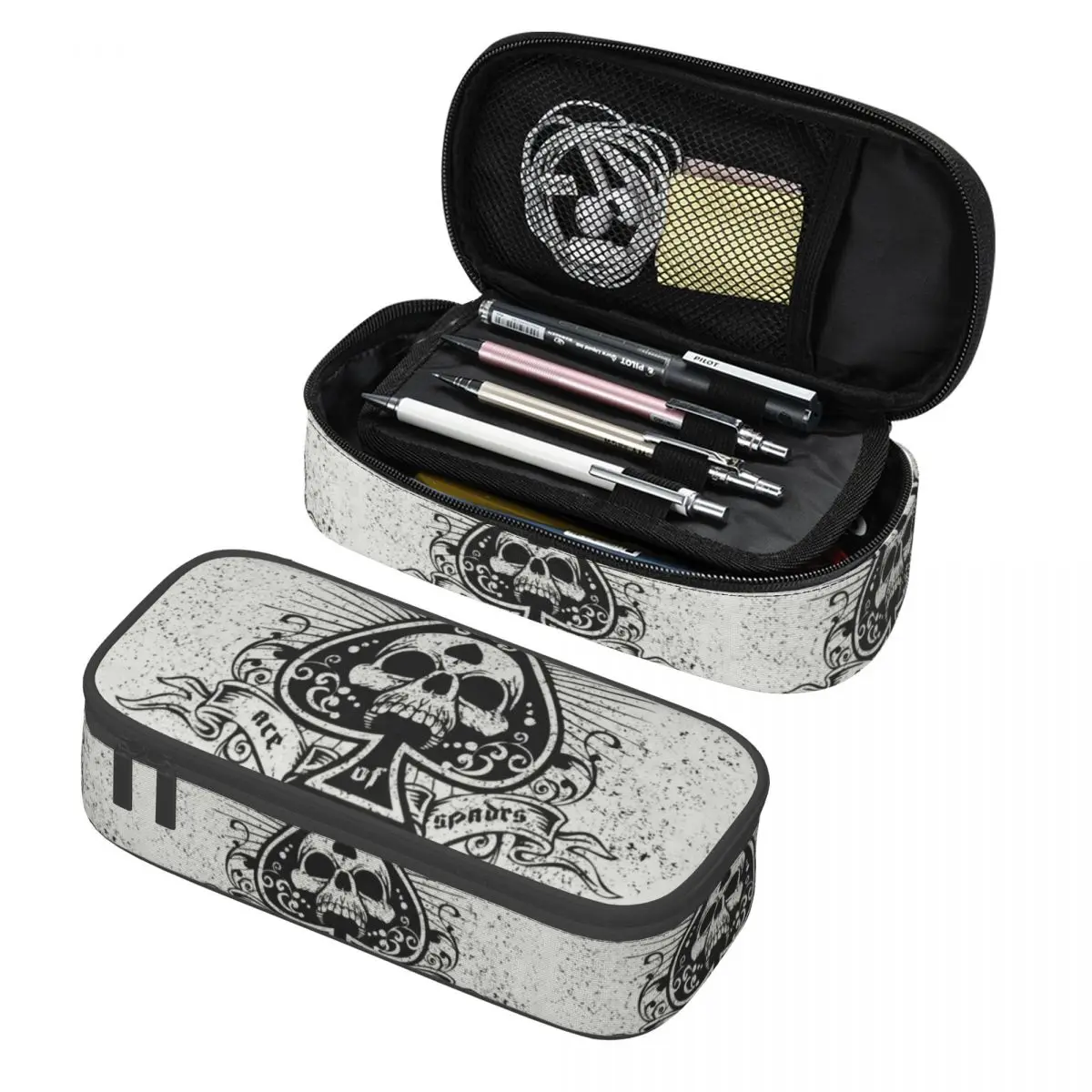 

Customized Ace Of Spades Cute Pencil Cases Boy Girl Large Capacity Poker Players Card Game Pencil Bag School Supplies