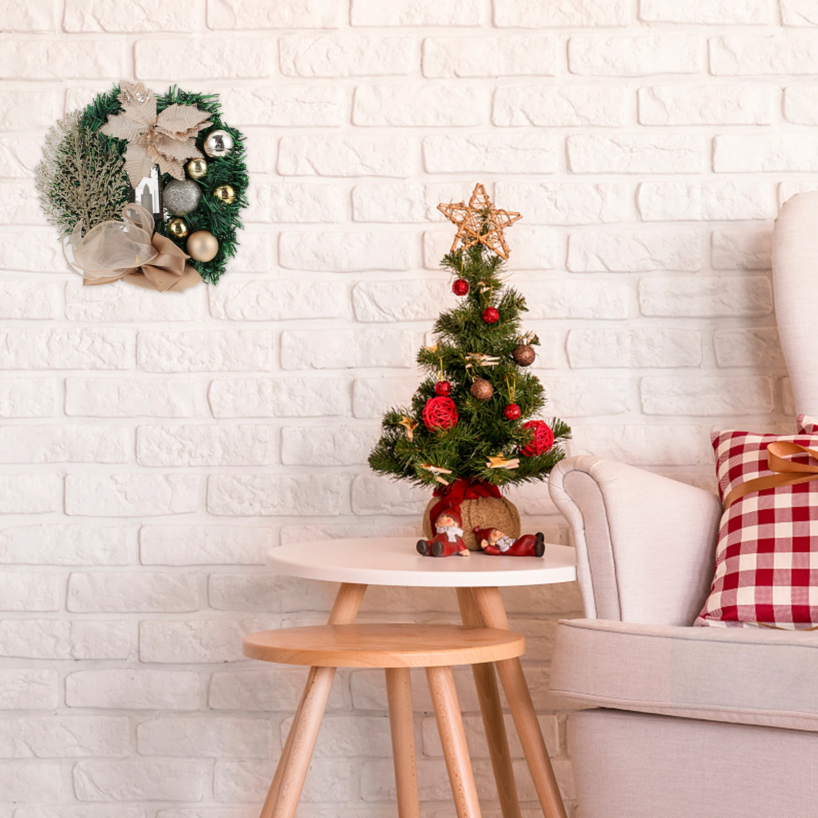 

Wreath Decoration Rattan Wreaths Hoop Holiday Decorations Xmas Garland Door Fabric for Crafting Christmas