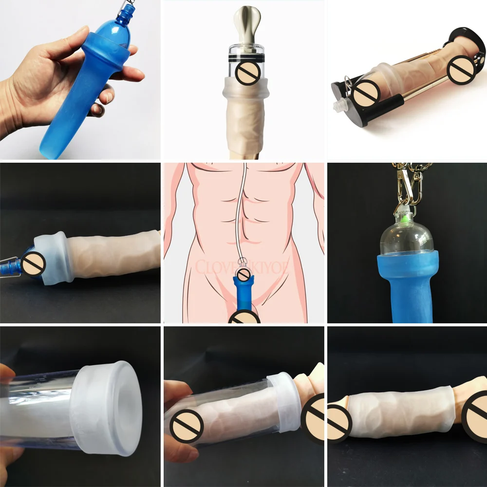 Penis Sleeves Extender Glans Cap Cover Accessories for Penis Enlargement Stretcher Pump Reusable Silicone Sleeve Various Sizes