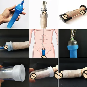 Mangas de pene Extender Glanes Accesorios de cubierta de tapa para la bomba de agrandamiento del pene bomba reutilizable manga de silicona varios tamaños 8 Mejores mangas de extensor de pene de ventas - №2