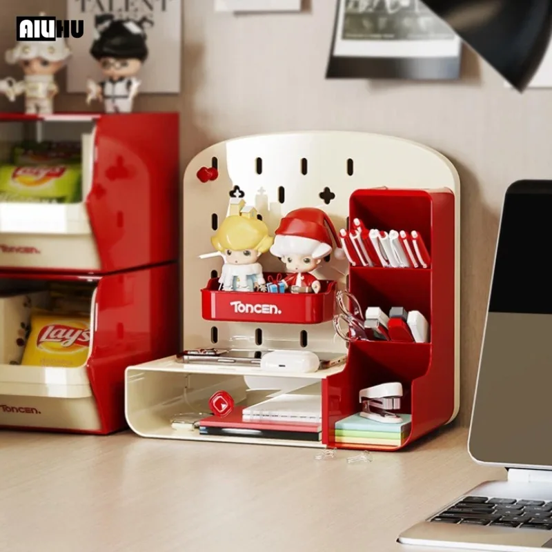 

AILIHU Desktop Pegboard Organizer with Drawer Multi-Functional Desk Storage Box for Home Office School Supplies