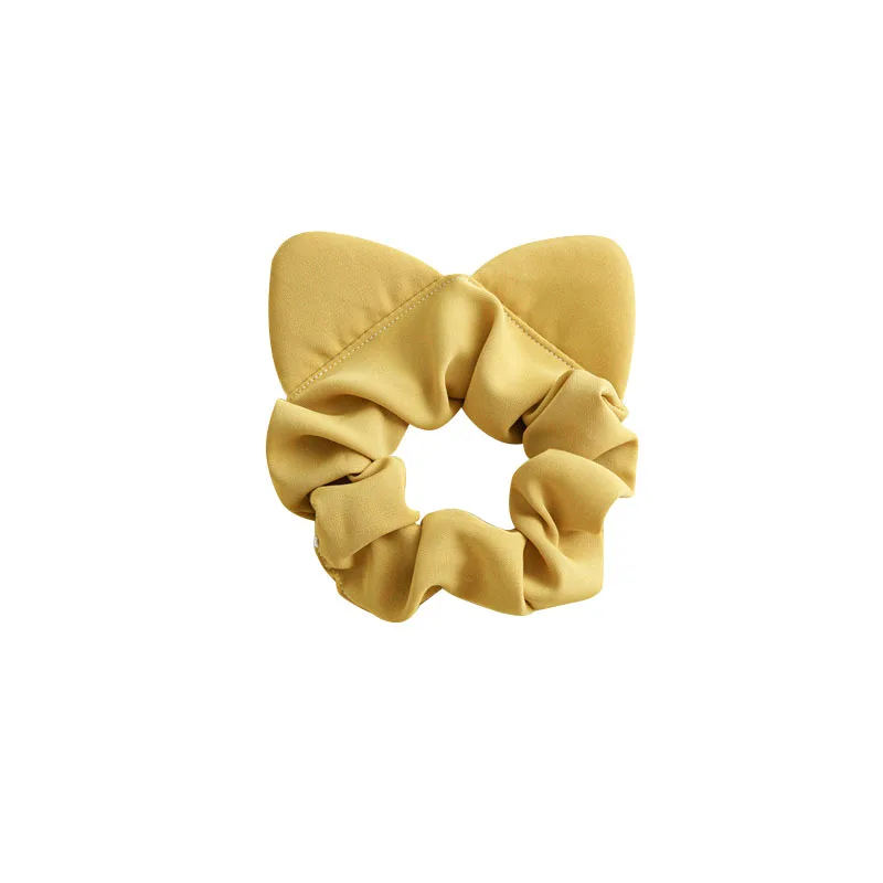 Ikat Rambut Telinga Kucing Imut Ikat Rambut Kain Warna Solid Mode Pita Rambut Ikat Rambut Kotak-kotak Aksesori Rambut Ikat Rambut Ekor Kuda