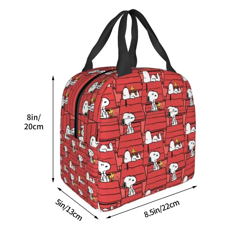 Custom Cute S-Snoopys Cartoon Lunch Bag Women Warm Cooler Insulated Lunch Boxes for Kids School