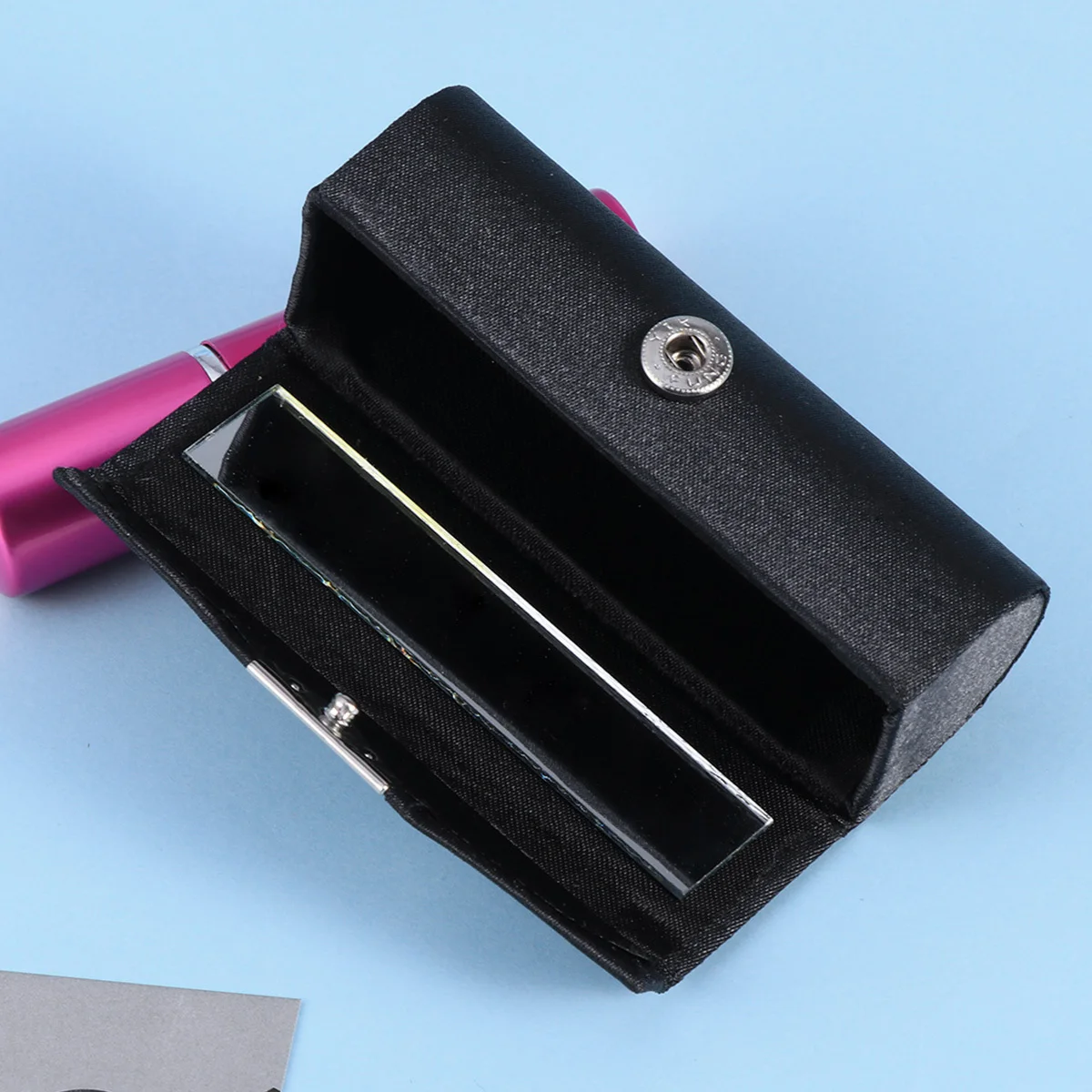 

Lipstick Case with Mirror Compact Shockproof Drop Proof Makeup Organizer Holder for Lip Gloss Essential Oil Roller Balms Storage