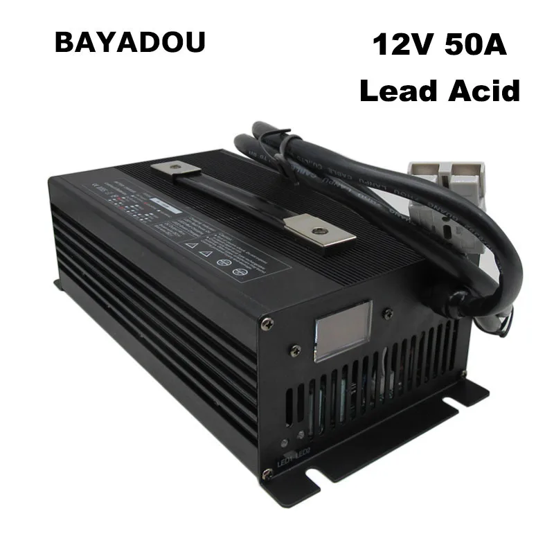 1500W 12V 50A Lead Acid Fast Charger 14.7V 30A 40A 100A Charger For 12 Volt Touring Car Energy Storage Solar Golf Cart Battery