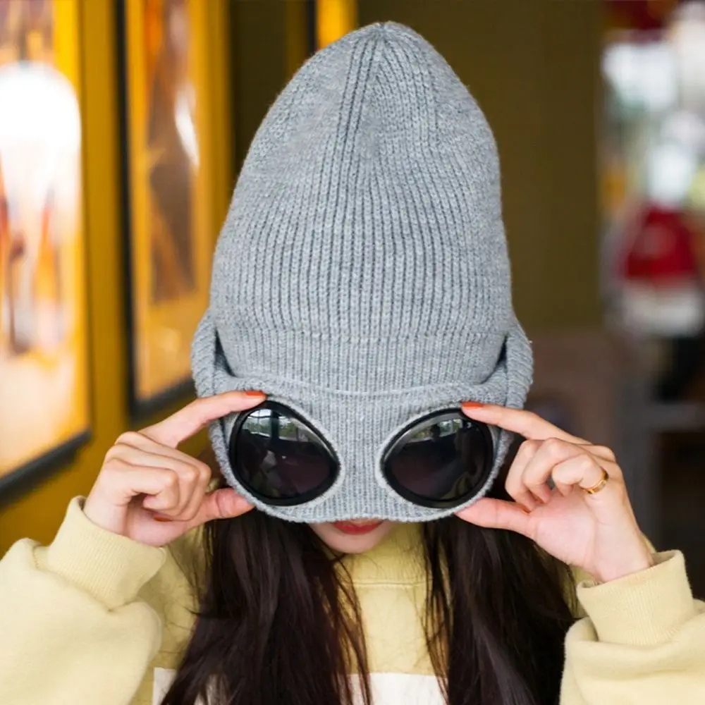 Pullover-Mütze Herren Beanie-Mützen Fahrradmütze Ohrenschutz Piloten-Brillenmütze Skimütze Koreanische Beanies Damen Wollmützen Strickmützen – Detail 10
